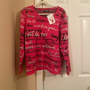 Karl Lagerfeld Pink Script Sweatshirt
